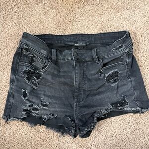 American Eagle Outfitters Black Distressed Jean Shorts